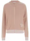 Maison Kitsuné Cotton Blend Jacket With Crew Neck In Pink
