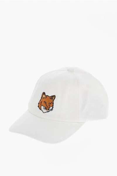 MAISON KITSUNÉ COTTON CAP WITH EMBROIDERED