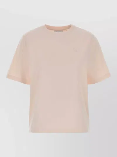 Maison Kitsuné Cotton Crew Neck Short Sleeve T-shirt In Pink