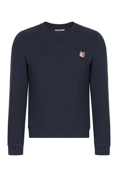 Maison Kitsuné Cotton Crew-neck Sweatshirt In Blue