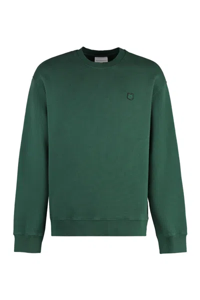 Maison Kitsuné Cotton Crew-neck Sweatshirt In Green