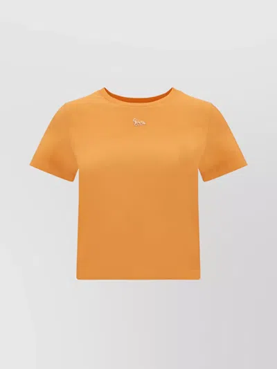 Maison Kitsuné Cotton Crew Neck T-shirt In Orange