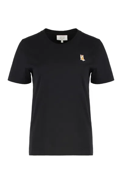 Maison Kitsuné Cotton Crew-neck T-shirt In Black