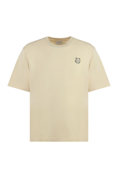 Maison Kitsuné Cotton Crew-neck T-shirt In Panna