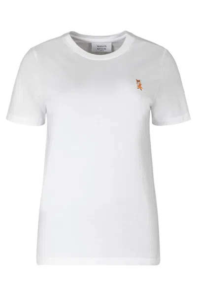 Maison Kitsuné Cotton Crew-neck T-shirt In White