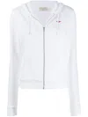 Maison Kitsuné Cotton Fox Embroidered Zipper Hoodie In White