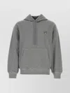 Maison Kitsuné Cotton Hoodie With Kangaroo Pocket And Drawstring In Gray