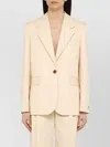 Maison Kitsuné Single-breasted Cream Cotton Jacket In Neutral