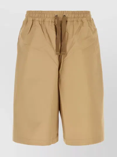 Maison Kitsuné Cotton Knee-length Wide-leg Shorts In Brown