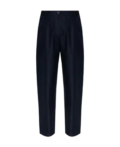 Maison Kitsuné Cotton Pleated Trousers In Black