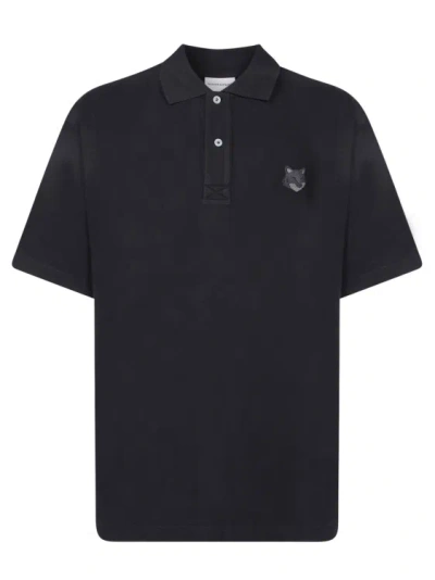 Maison Kitsuné Cotton Polo Shirt In Black