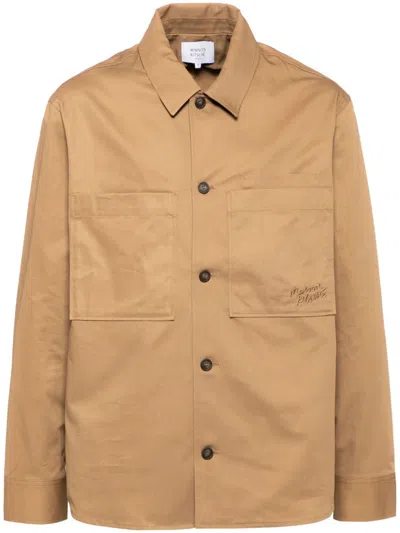 Maison Kitsuné Cotton Shirt In 褐色