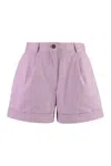 Maison Kitsuné Cotton Shorts With Belt Loops And Pockets
