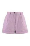Maison Kitsuné Cotton Shorts With Belt Loops And Pockets