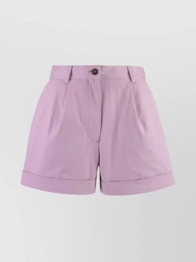 MAISON KITSUNÉ COTTON SHORTS WITH BELT LOOPS AND POCKETS
