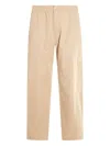 Maison Kitsuné Relaxed Fit Trousers Elastic Waistband In Neutral