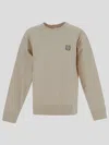 Maison Kitsuné Bold Fox Head Patch Comfort Sweatshirt In Beige
