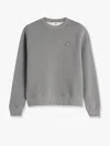 Maison Kitsuné Cotton Sweatshirt With Bold Fox Head Patch In Gray