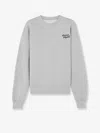 Maison Kitsuné Cotton Sweatshirt With Lettering Logo In Gray