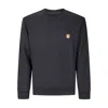 Maison Kitsuné Cotton Sweatshirt Featuring Fox Head Design In Blue
