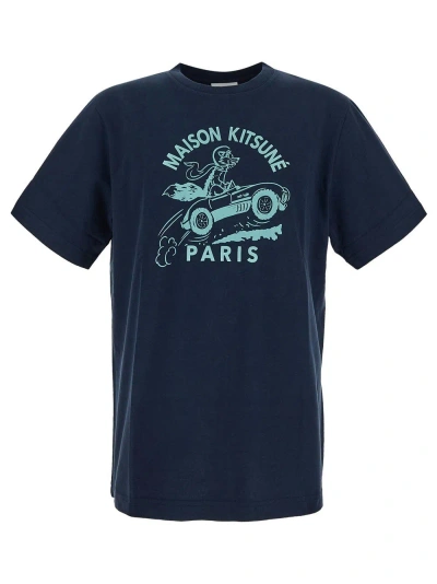Maison Kitsuné Cotton T-shirt In Blue