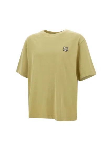 Maison Kitsuné Cotton T-shirt With Patch In Green