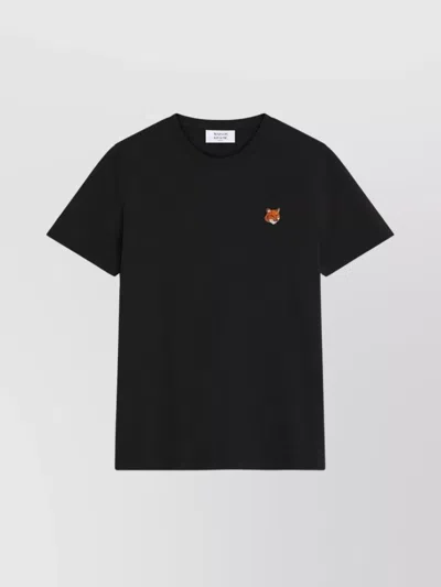 Maison Kitsuné Cotton T-shirt With Fox Head Design In Black