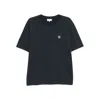 Maison Kitsuné Fox-head Embroidered T-shirt In Black