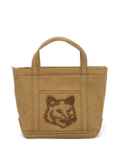 Maison Kitsuné Cotton Tote Bag In Neutrals