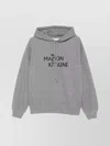 Maison Kitsuné Oversized Grey Cotton Hoodie With Adjustable Hood In Gray