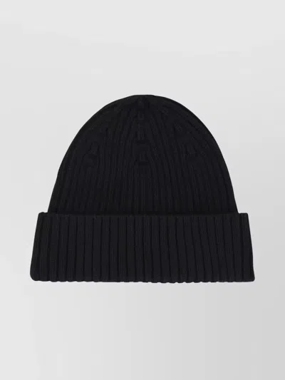 Maison Kitsuné Cozy Knit Beanie Cuff Detail In Blue