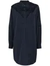 Maison Kitsuné Craft Embroidery Shirt Dress In Blue