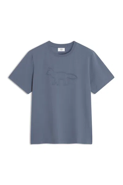 Maison Kitsuné Crafted Profile Fox Comfort Tee In Zinc Grey