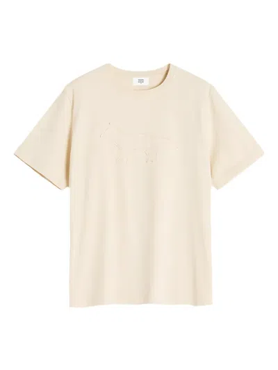 Maison Kitsuné Crafted Profile Fox T-shirt In Neutrals