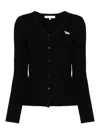 Maison Kitsuné "baby Fox Patch" Cardigan In Black