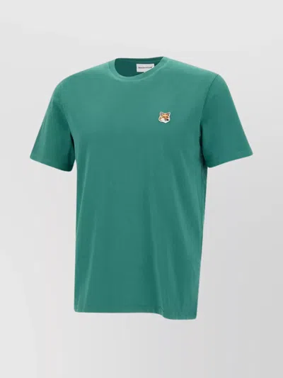 Maison Kitsuné Crew Neck Cotton T-shirt For Men In Green