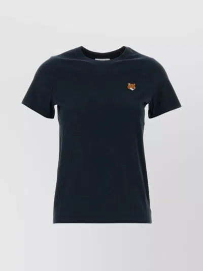 Maison Kitsuné Crew Neck Cotton T-shirt With Short Sleeves In Black