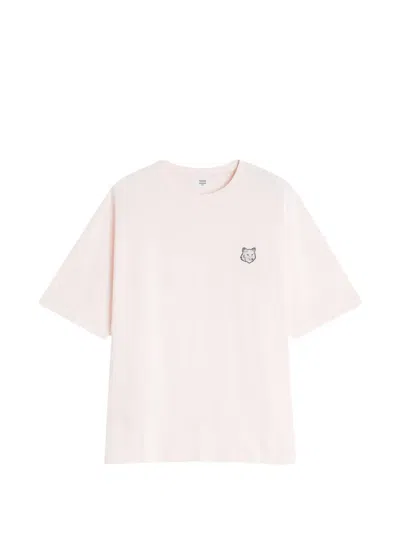 Maison Kitsuné Crew-neck Fox-head T-shirt In Pink