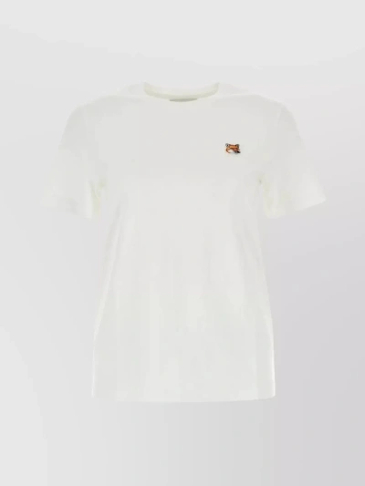 Maison Kitsuné Crew-neck Fox Patch T-shirt In White