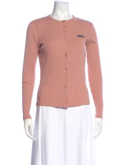 Pre-owned Maison Kitsuné Crew Neck Long Sleeve Button-up Top In Pink