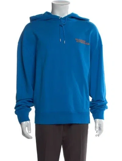 Pre-owned Maison Kitsuné Crew Neck Long Sleeve Hoodie In Blue