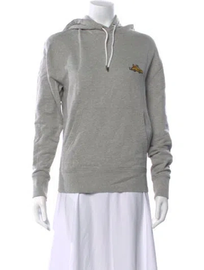 Pre-owned Maison Kitsuné Crew Neck Long Sleeve Hoodie In Gray