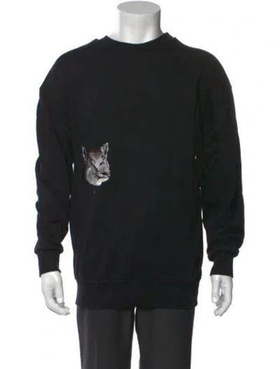 Pre-owned Maison Kitsuné Crew Neck Long Sleeve Pullover In Black