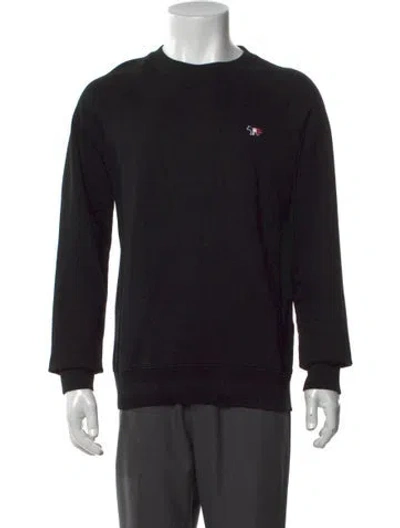 Pre-owned Maison Kitsuné Crew Neck Long Sleeve Sweatshirt In Black