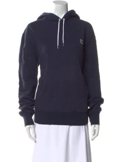 Pre-owned Maison Kitsuné Crew Neck Long Sleeve Sweatshirt In Blue