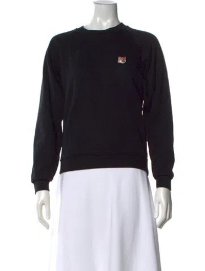 Pre-owned Maison Kitsuné Crew Neck Long Sleeve Sweatshirt In Blue