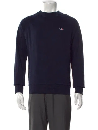 Pre-owned Maison Kitsuné Crew Neck Long Sleeve Sweatshirt W/ Tags In Blue