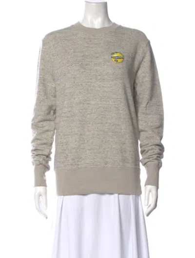 Pre-owned Maison Kitsuné Crew Neck Long Sleeve Sweatshirt W/ Tags In Gray