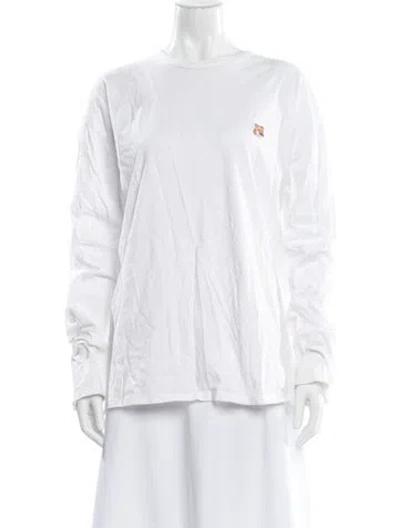 Pre-owned Maison Kitsuné Crew Neck Long Sleeve T-shirt In White