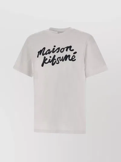 Maison Kitsuné Crew Neck Men's Cotton T-shirt In White
